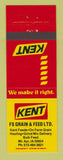 Matchbook Cover - Kent Feeds FS Grain Mount Ayr IA
