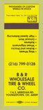 Matchbook Cover - B&R Wholesale Tire Wheel Youngstown OH YELLOW