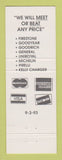 Matchbook Cover - B&R Wholesale Tire Wheel Youngstown OH YELLOW