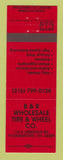 Matchbook Cover - B&R Wholesale Tire Wheel Youngstown OH RED