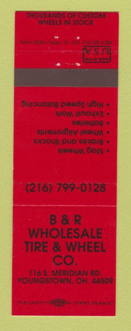 Matchbook Cover - B&R Wholesale Tire Wheel Youngstown OH RED