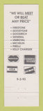 Matchbook Cover - B&R Wholesale Tire Wheel Youngstown OH RED