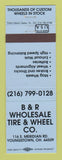 Matchbook Cover - B&R Wholesale Tire Wheel Youngstown OH BLUE