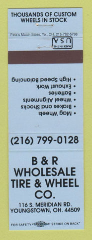 Matchbook Cover - B&R Wholesale Tire Wheel Youngstown OH BLUE