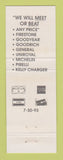 Matchbook Cover - B&R Wholesale Tire Wheel Youngstown OH BLUE