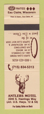 Matchbook Cover - Antlers Motel Eau Claire WI