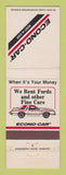 Matchbook Cover - Econo Car Rentals Harlingen Brownsville TX