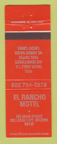 Matchbook Cover - El Rancho Motel Bullhead City AZ ORANGE