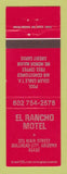 Matchbook Cover - El Rancho Motel Bullhead City AZ RED