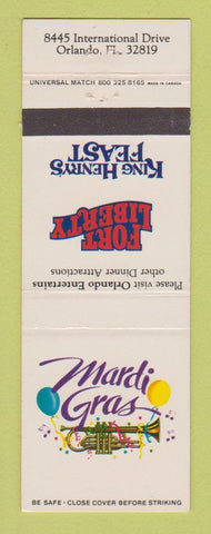 Matchbook Cover - Mardi Gras Fort Liberty King Henry's Feast Orlando FL