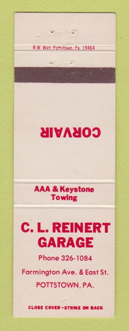 Matchbook Cover - CL Reinert Garage Corvair Pottstown PA