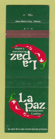Matchbook Cover - La Paz Mexican Restaurant Atlanta Charlotte Knoxville WEAR