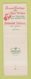 Matchbook Cover - Colonial Cafeterias Fort Worth Dallas TX Christmas