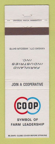 Matchbook Cover - COOP Farm Industries Kansas City MO