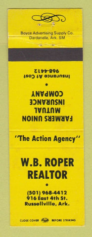 Matchbook Cover - WB Roper Real Estate Russellville AR insurance