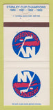 Matchbook Cover - New York Islanders Hockey 1983 Schedule 30 Strike