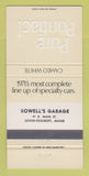 Matchbook Cover - 1971 Pontiac Rowell's Dover Foxcroft ME Cameo White 30 Strike