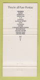 Matchbook Cover - 1971 Pontiac Rowell's Dover Foxcroft ME Cameo White 30 Strike