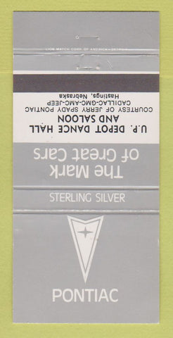 Matchbook Cover - Pontiac Depot Dance Hall Hastings NE Sterling Silver 30 Strike