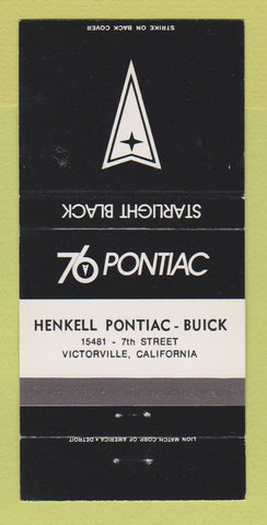 Matchbook Cover - 1976 Pontiac Datsun Ardmore PA Starlight Black 30 Strike