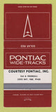 Matchbook Cover - Pontiac Courtesy Coos Bay OR Solar Red 30 Strike