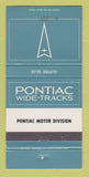 Matchbook Cover - Pontiac Motor Division Alpine Blue 30 Strike