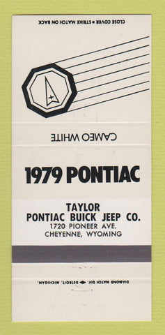 Matchbook Cover - 1979 Pontiac Buick Cheyenne WY Cameo White WEAR 30 Strike