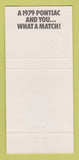 Matchbook Cover - 1979 Pontiac Buick Cheyenne WY Cameo White WEAR 30 Strike