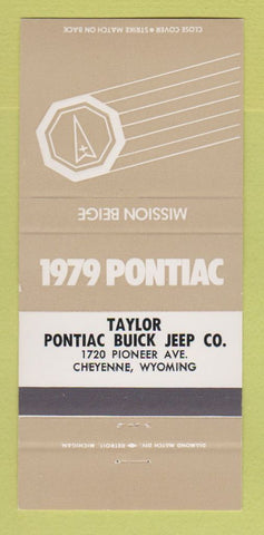 Matchbook Cover - 1979 Pontiac Buick Cheyenne WY Mission Beige WEAR 30 Strike