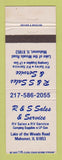Matchbook Cover - R&S Sales RV Camping Mahomet IL