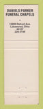 Matchbook Cover - Daniels Parker Funeral Home Lakewood OH