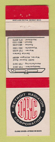 Matchbook Cover - Detroit Radiator Corp MI Warren