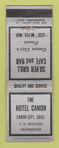 Matchbook Cover - Hotel Canon City Colorado Silver Cafe Bar WEAR