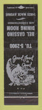 Matchbook Cover - Bel Cassino Restaurant Detroit MI WORN
