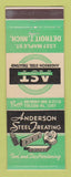 Matchbook Cover - Anderson Steel Treating Detroit MI