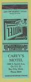 Matchbook Cover - Carey's Motel Bay City MI
