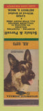 Matchbook Cover - Schulz & Purcell Auto Body Paint Detroit MI German Shepherd