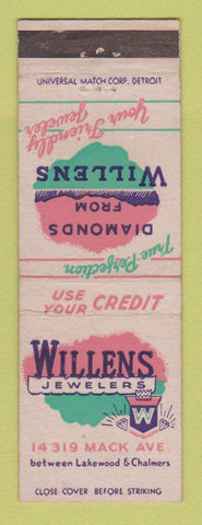 Matchbook Cover - Willens Jewelry Detroit MI
