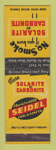 Matchbook Cover - Solarite Carbonite Seidel Coal St Louis MO