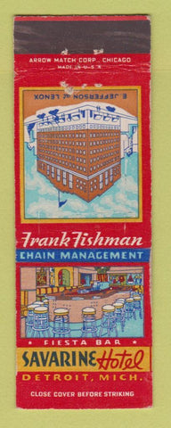Matchbook Cover - Savarine Hotel Detroit MI Frank Fishman