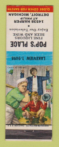Matchbook Cover - Pop's Place Bar Detroit MI