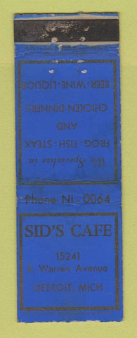 Matchbook Cover - Sid's Cafe Detroit MI WORN