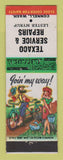 Matchbook Cover - Texaco oil gas Connell WA hillbilly