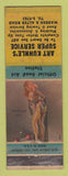 Matchbook Cover - Art Kuhnle's Service oil gas Detroit MI pinup WEAR