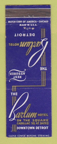 Matchbook Cover - Barlum Hotel Detroit MI