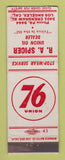 Matchbook Cover - Union 76 oil gas RA Spicer Los Angeles CA WEAR