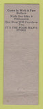 Matchbook Cover - Cra Vet Cleaners Thrift Shop Inkster MI WEAR