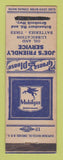Matchbook Cover - Mobil oil gas Joe's Warren MI WRITING