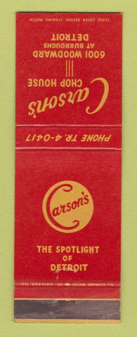 Matchbook Cover - Carson's Chop House Detroit MI WEAR