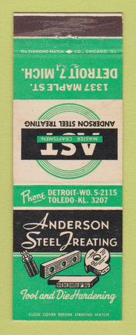Matchbook Cover - Anderson Steel Treating Detroit MI